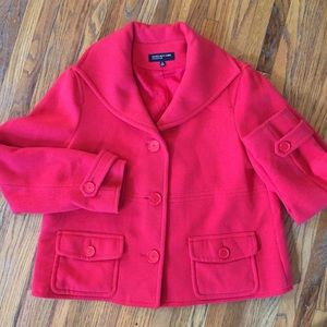 Jones New York, red coat soft jacket. Blanket feel